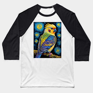 Cockatiel in starry night Baseball T-Shirt